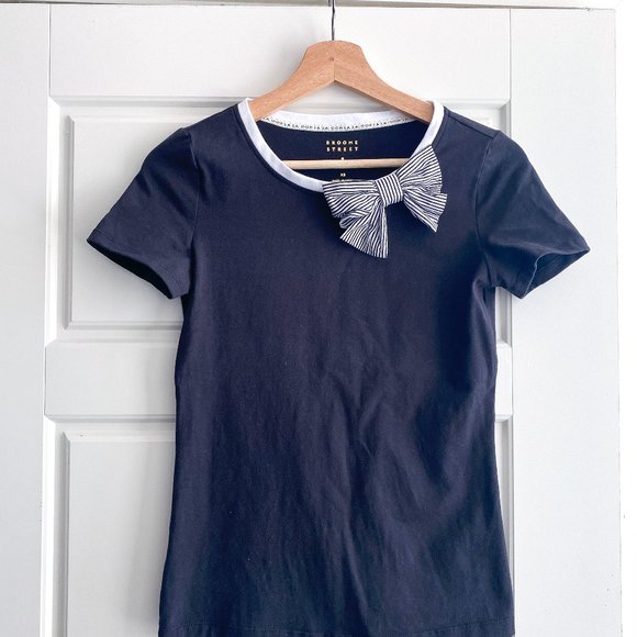 Kate Spade Broome Street Navy Bow T-Shirt - Picture 2 of 5